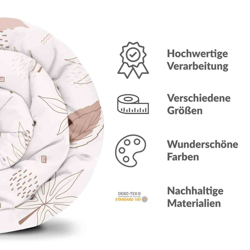 Set di biancheria da letto con coperte terapeutiche rosa con foglie