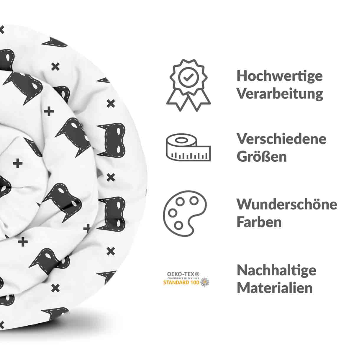 Coperta terapeutica originale - Rivestimento in cotone bianco con maschera da gatto