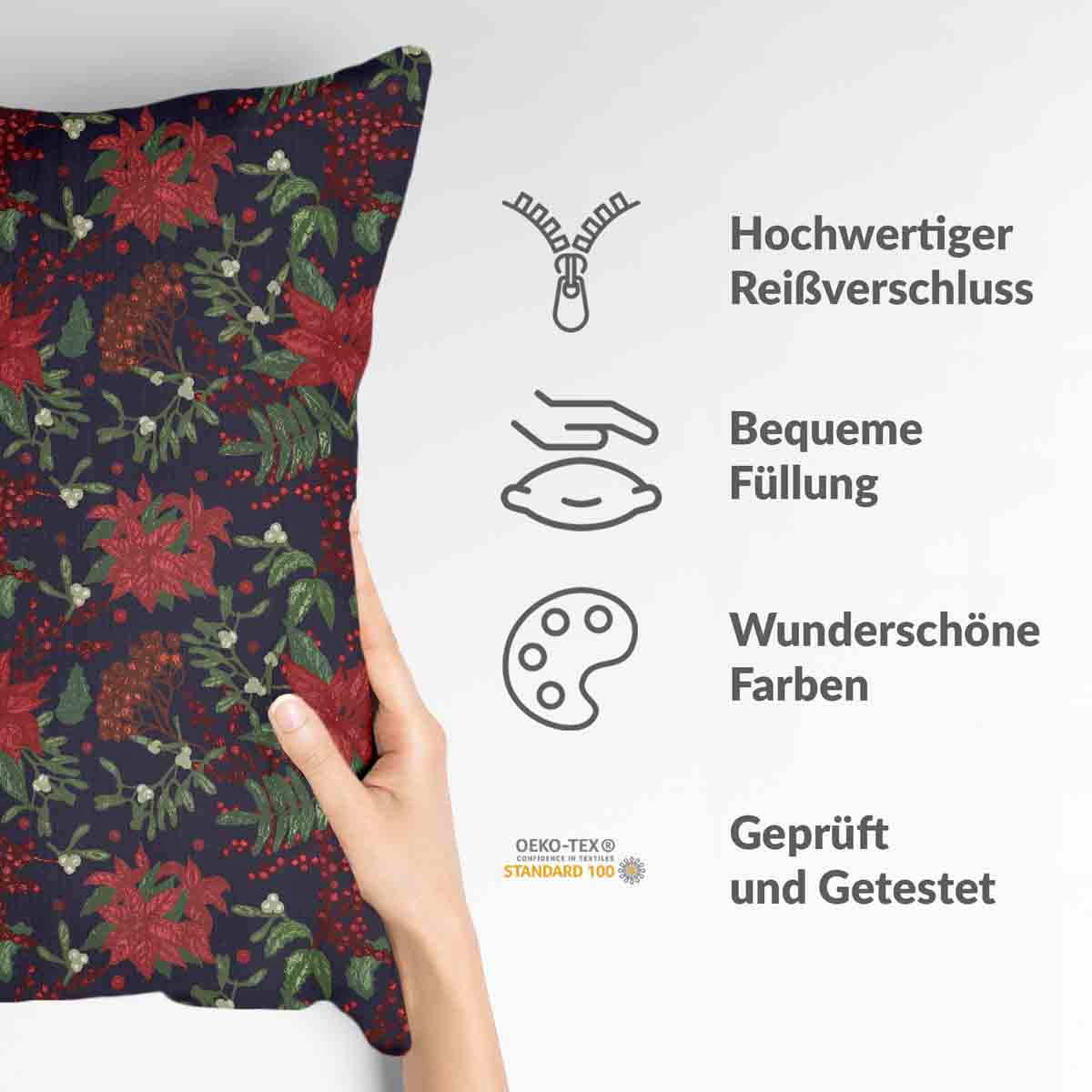 Cuscino sanitario con stella di Natale rossa