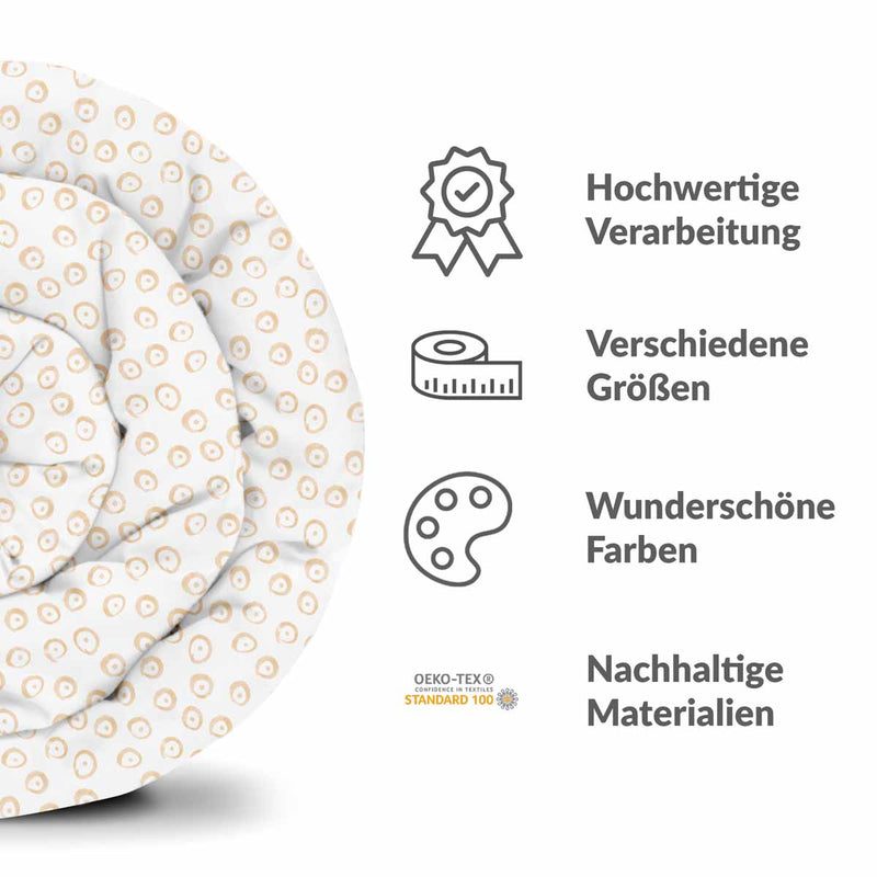 Set di biancheria da letto con coperte terapeutiche con cerchi arancioni