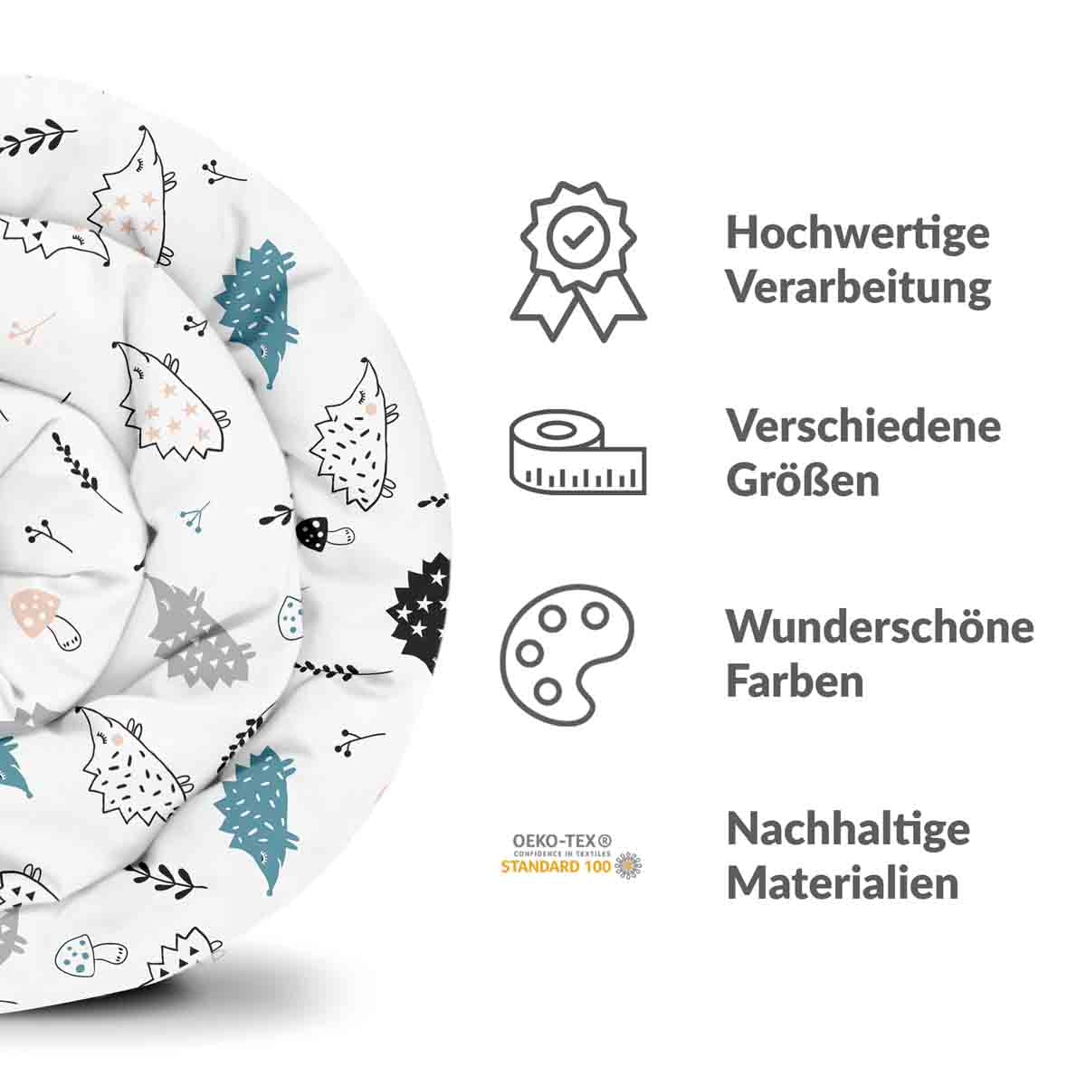 Coperta terapeutica originale - Rivestimento in cotone bianco con riccio