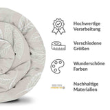 Set di biancheria da letto con coperte terapeutiche beige con foglie chiare