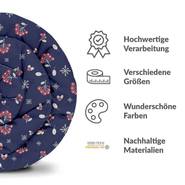 Set di biancheria da letto con coperta terapeutica blu ribes