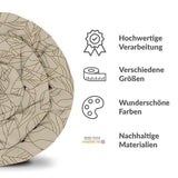 Set di biancheria da letto con coperta terapeutica beige con motivo a foglia nero