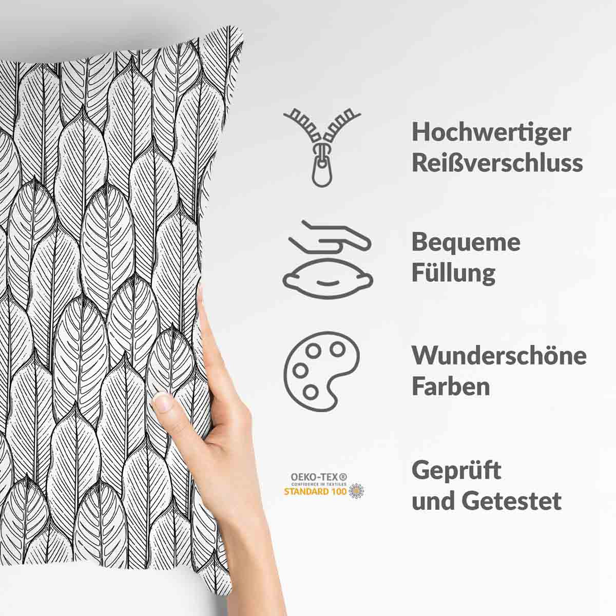 Cuscino sanitario grigio con foglie di acero