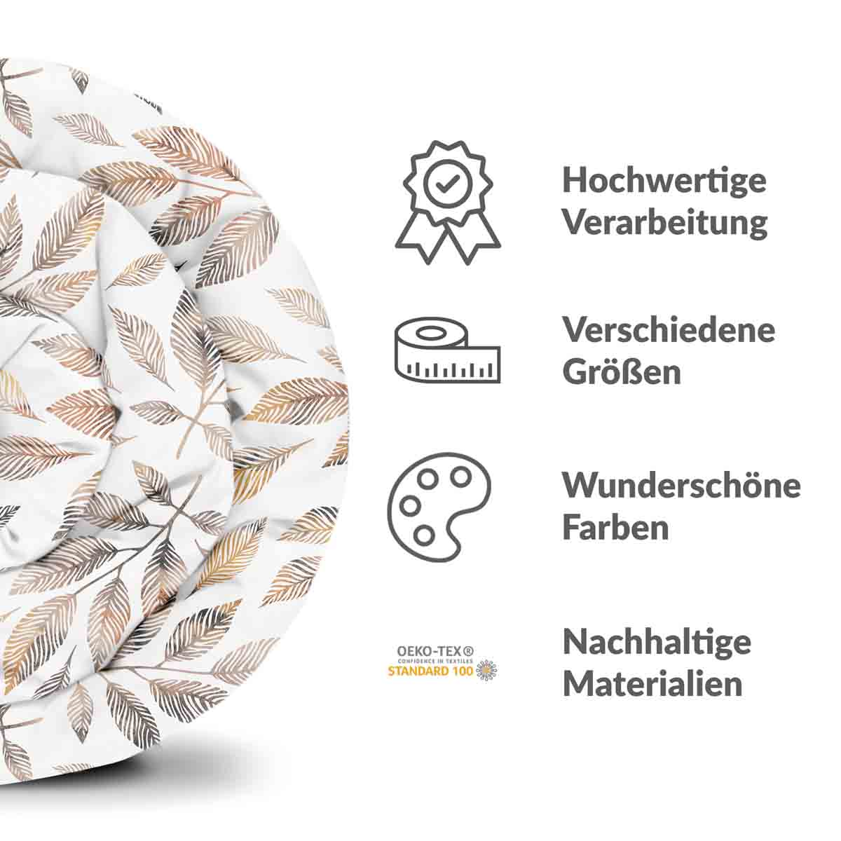 Set di biancheria da letto con coperte terapeutiche bianco con rami marrone chiaro