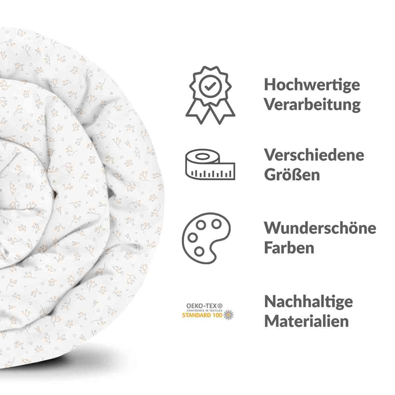 Set di biancheria da letto con coperte terapeutiche e delicati mazzi di fiori
