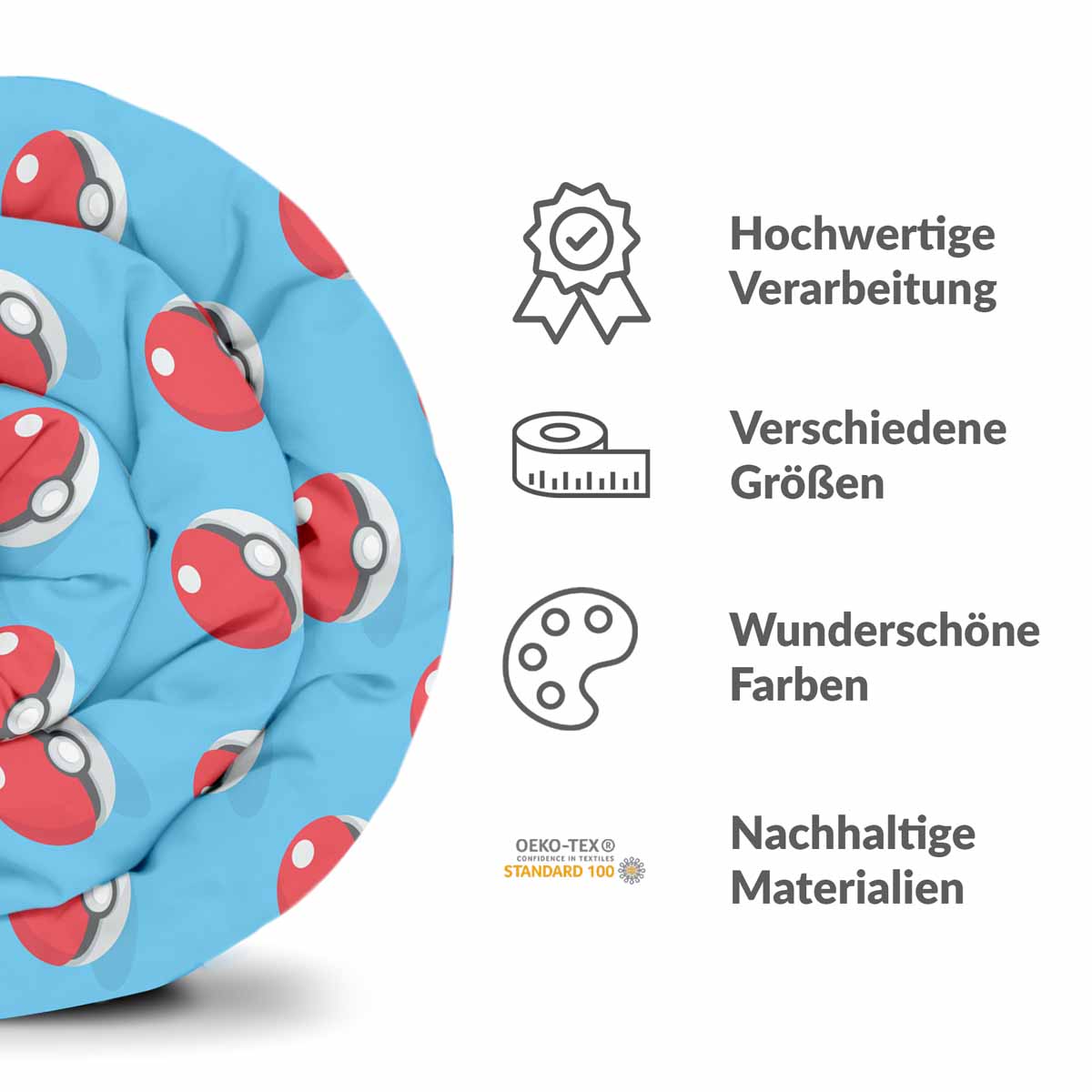 Set di biancheria da letto con coperta terapeutica azzurro chiaro con Pokemon