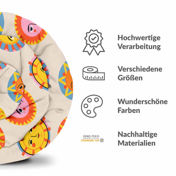 Set di biancheria da letto beige con sole per coperte terapeutiche