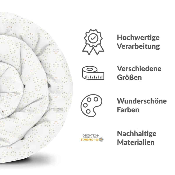 Set di biancheria da letto con coperte terapeutiche e soffioni astratti