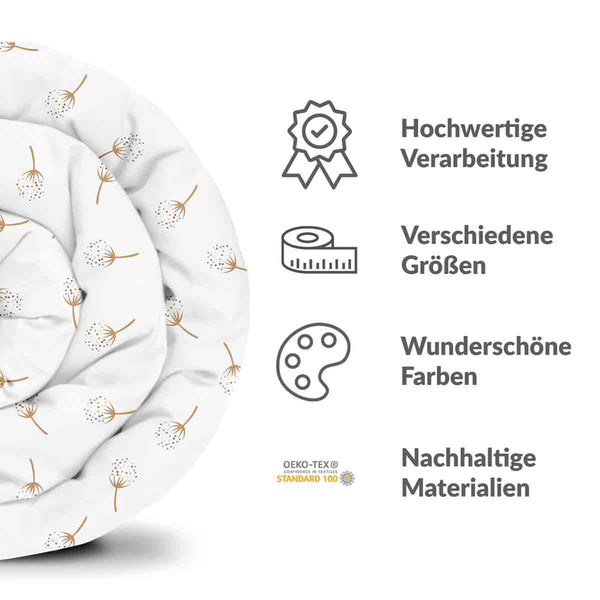 Set di biancheria da letto con coperte terapeutiche bianco con soffioni