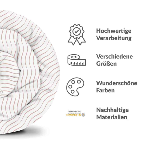 Set di biancheria da letto con coperte terapeutiche rosa a onde