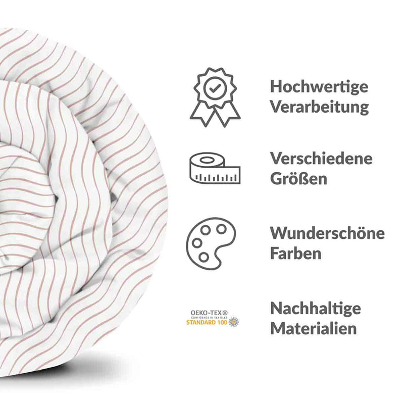 Set di biancheria da letto con coperte terapeutiche rosa a onde