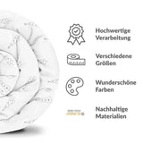 Coperta terapeutica originale - Rivestimento in cotone bianco con alberi di abete grigi