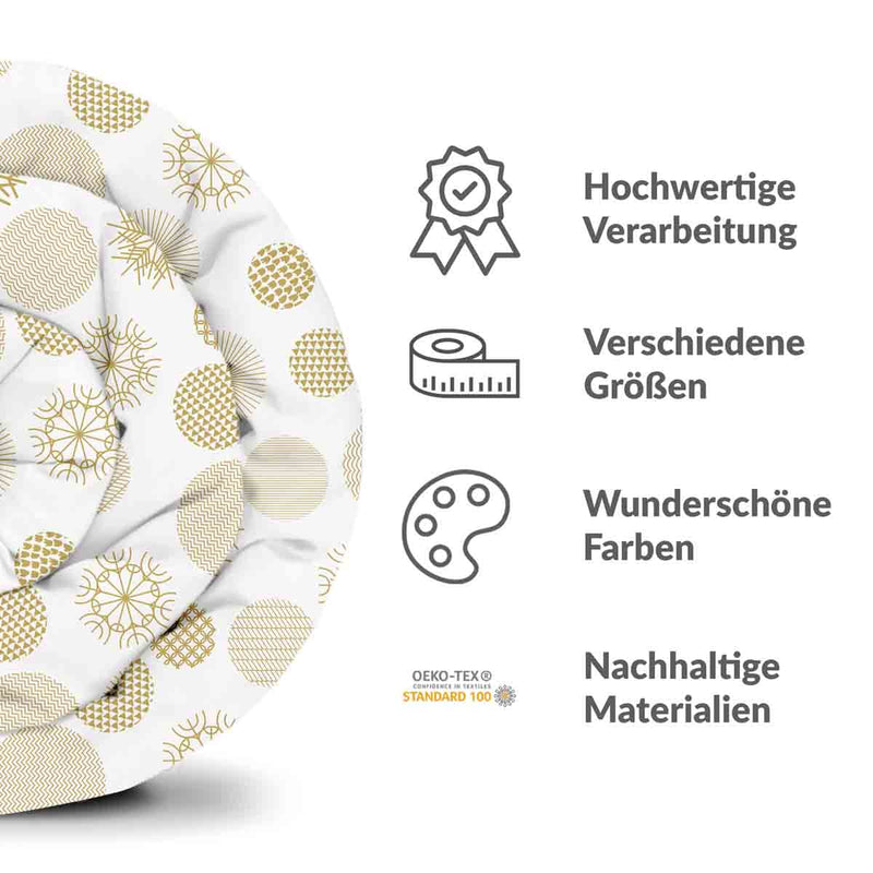 Set di biancheria da letto con coperte terapeutiche e decorazioni natalizie dorate
