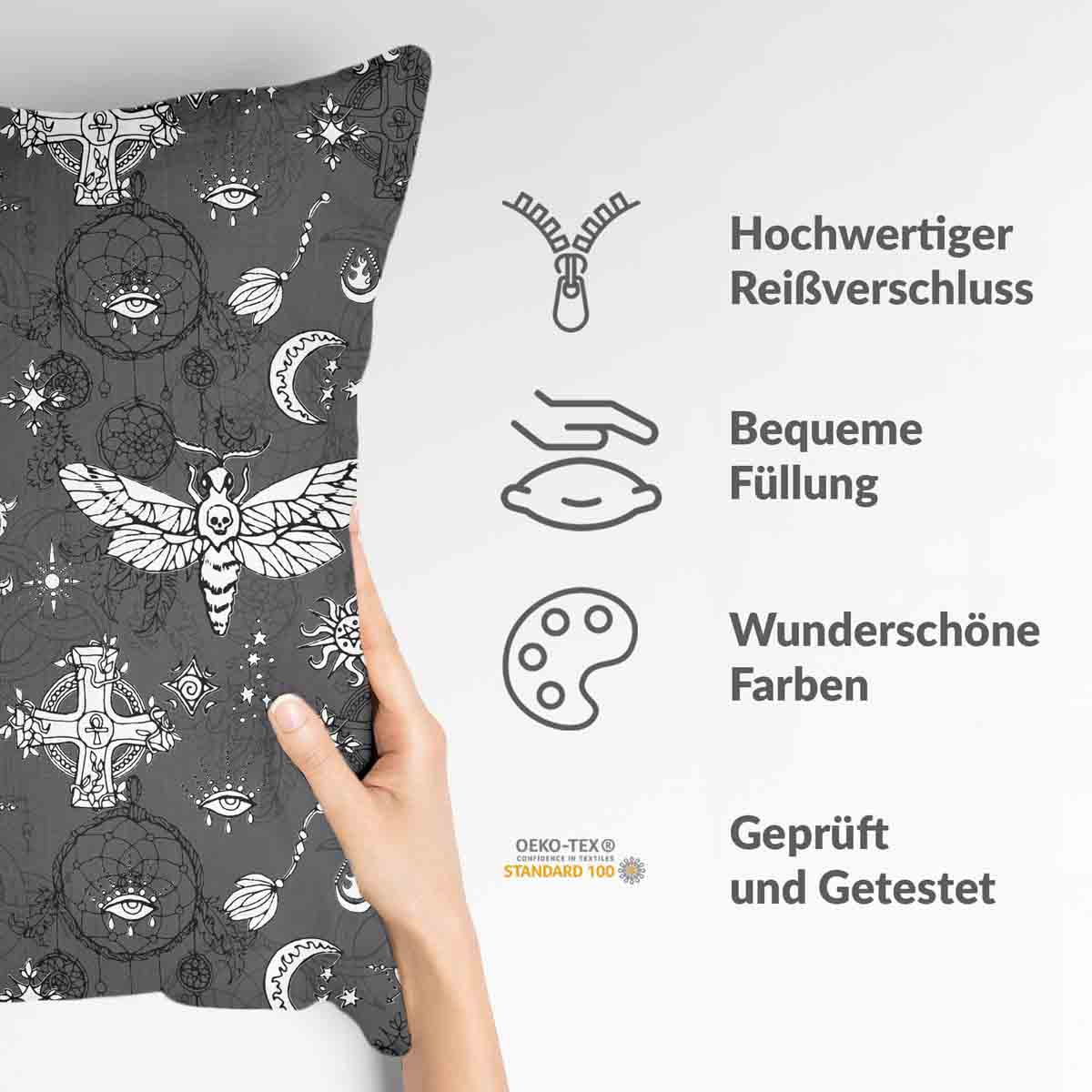 Cuscino salute nero libellula spaventosa