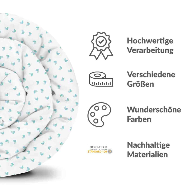 Coperta terapeutica originale - Rivestimento in cotone bianco con cuoricini blu