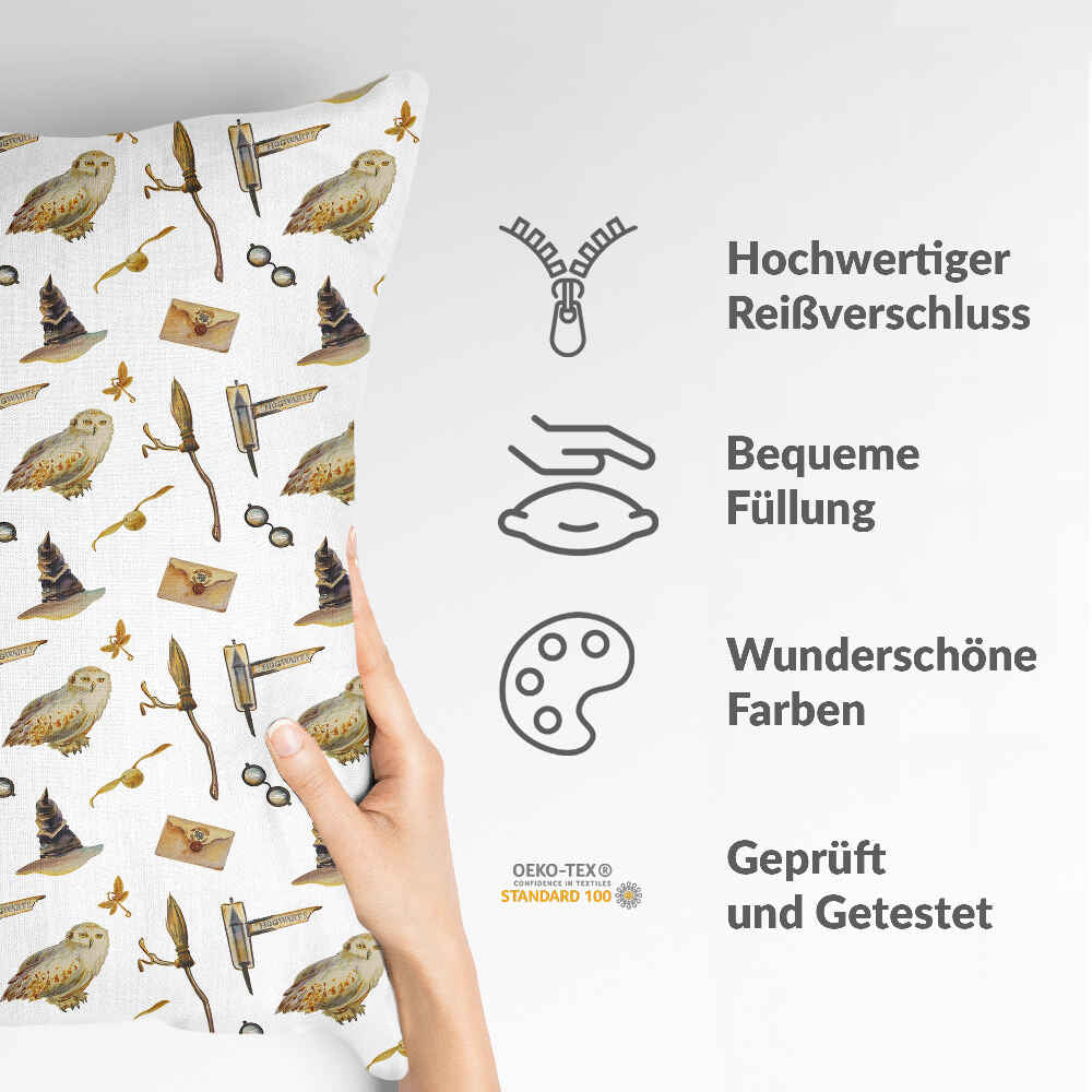 Cuscino sanitario bianco con gufi