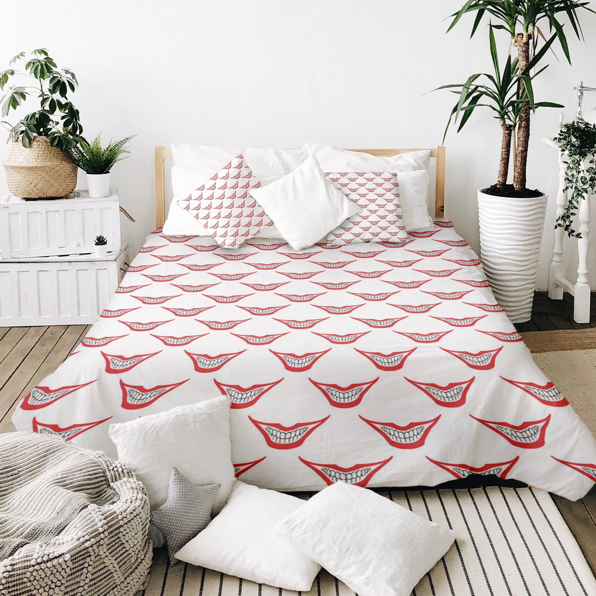 Set di biancheria da letto con coperta terapeutica bianca Joker