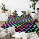 Set di biancheria da letto con coperte terapeutiche cuori colorati
