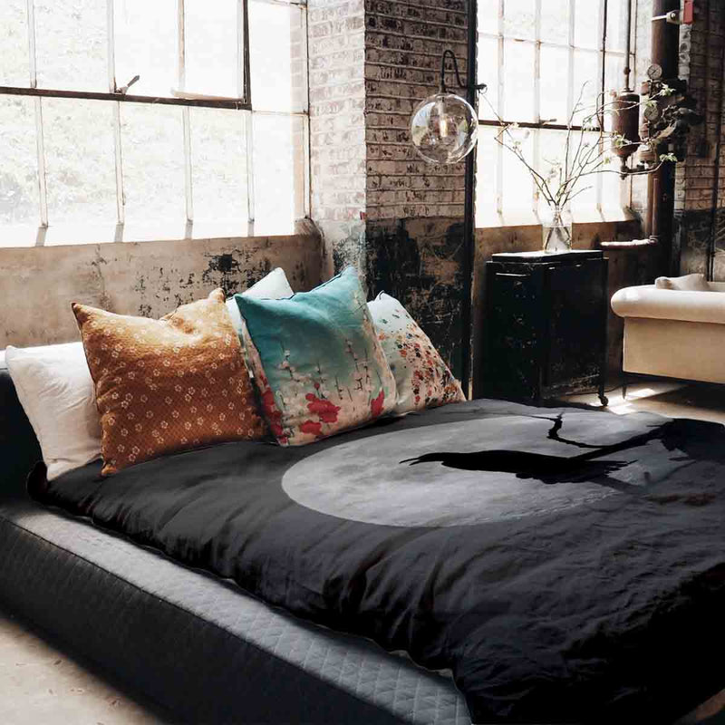 Set di biancheria da letto con coperta terapeutica Corvo nella luce della luna