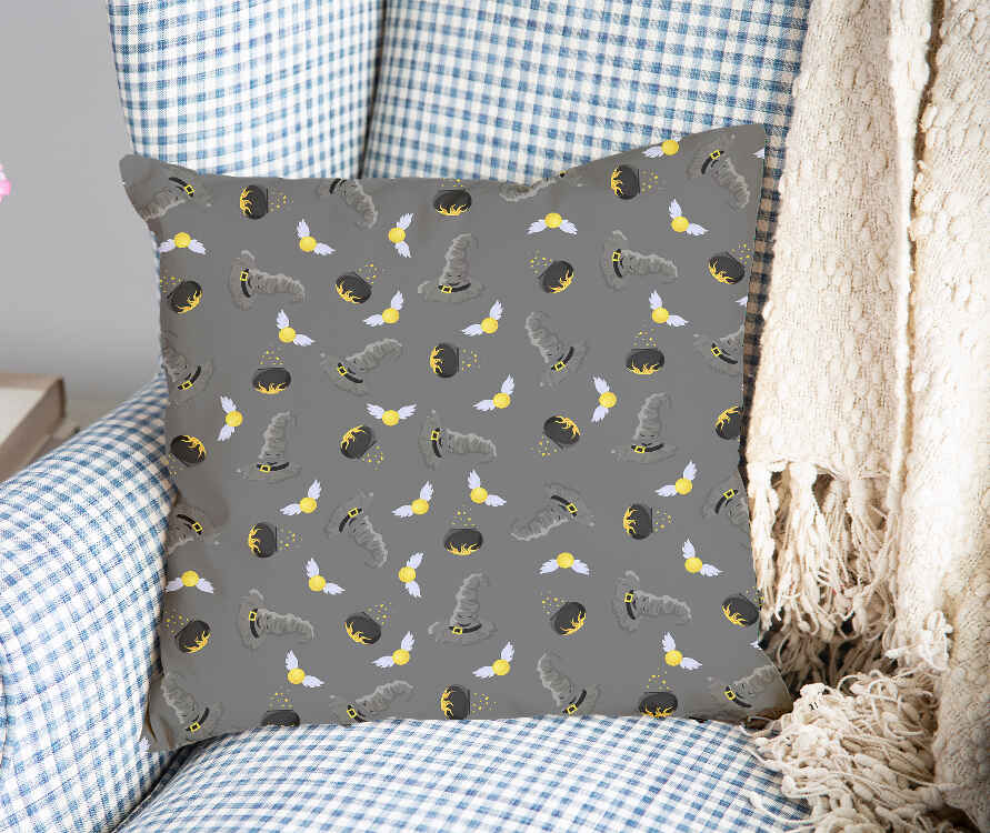 Cuscino salute grigio cappello magico