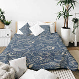 Set di biancheria da letto con coperte terapeutiche blu con conchiglie