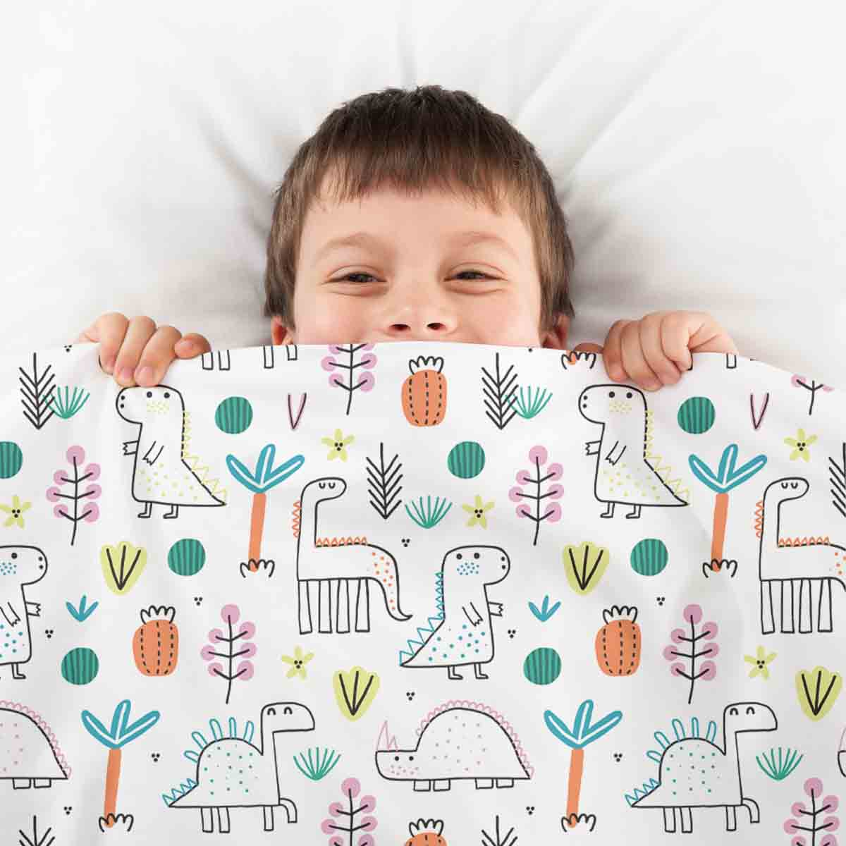 Set di biancheria da letto con dinosauri colorati Therapiedecken
