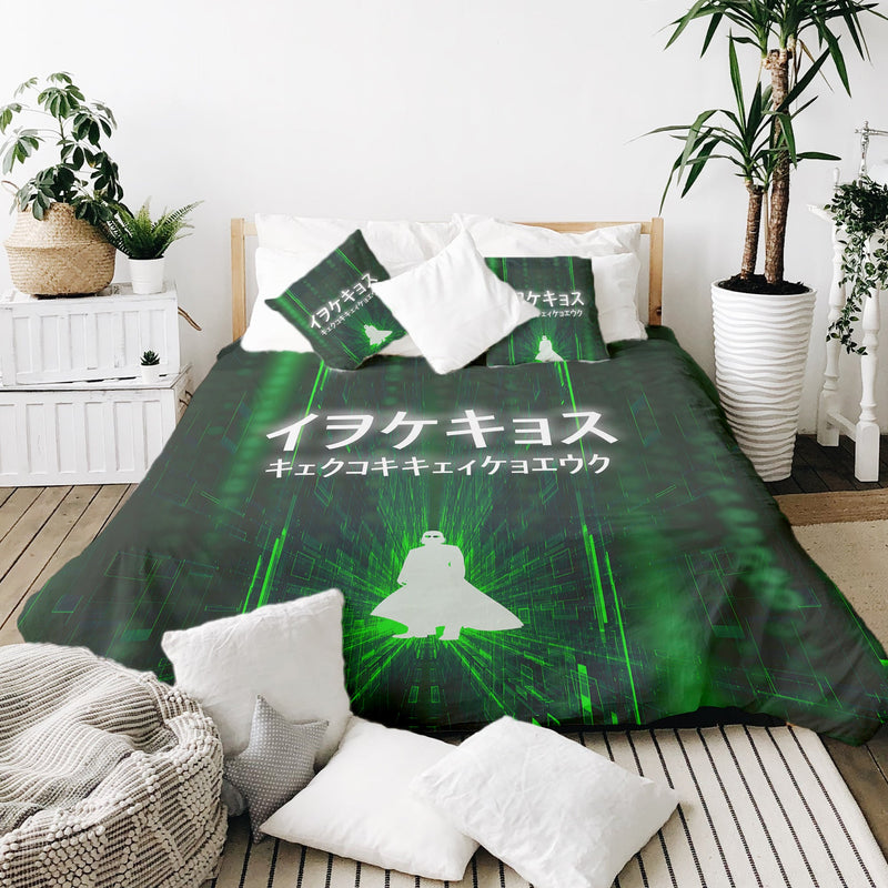 Coperta terapeutica originale - Rivestimento in cotone verde con caratteri scritti