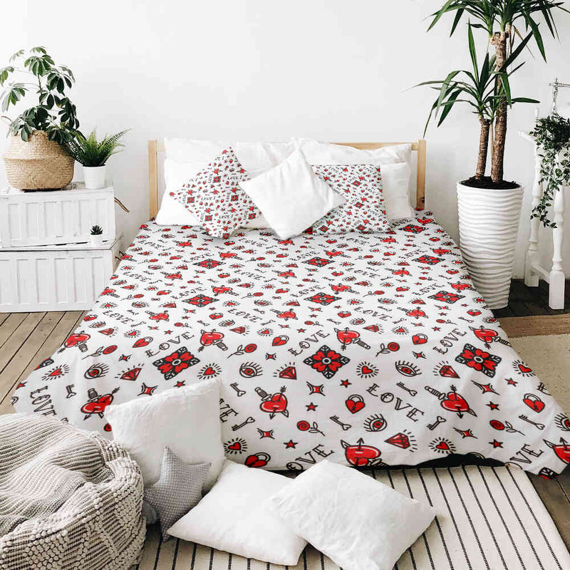 Set di biancheria da letto con coperta terapeutica amore misto