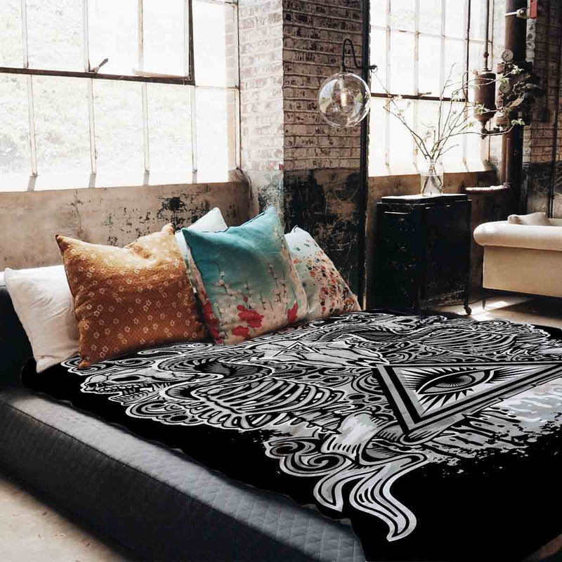 Set di biancheria da letto con coperta terapeutica nero occhio 2