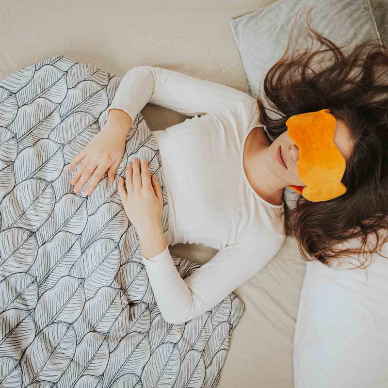 Set di biancheria da letto con coperte terapeutiche grigio con foglie di acero