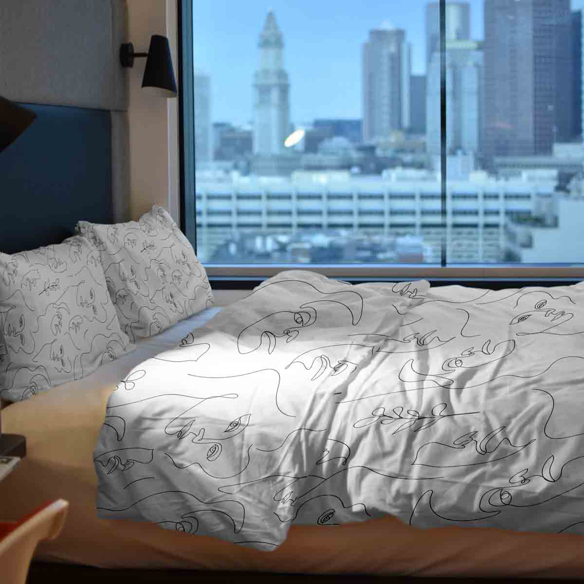 Set copripiumino Theapiedecken con volto di donna Boho