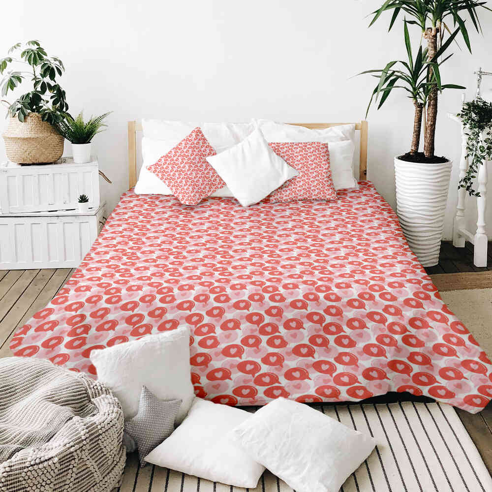 Set di biancheria da letto con coperta terapeutica e fumetto con cuore