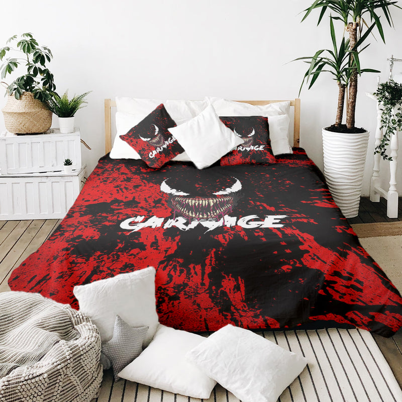 Set di biancheria da letto con coperta terapeutica nero volto jolly