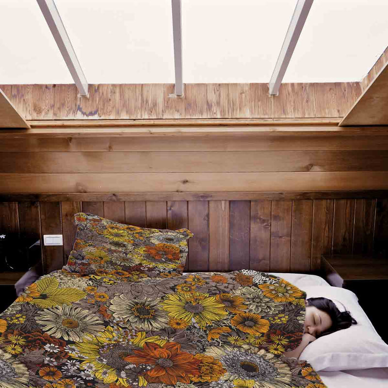 Coperta terapeutica originale - Rivestimento in cotone fiori gialli