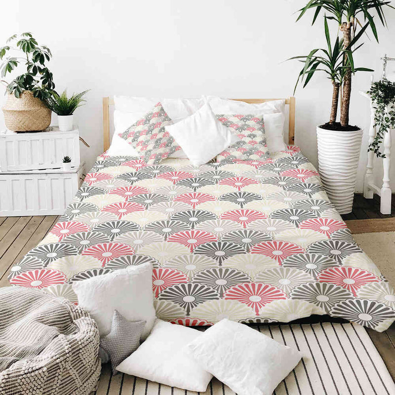 Set di biancheria da letto con coperte terapeutiche fiori astratti colorati