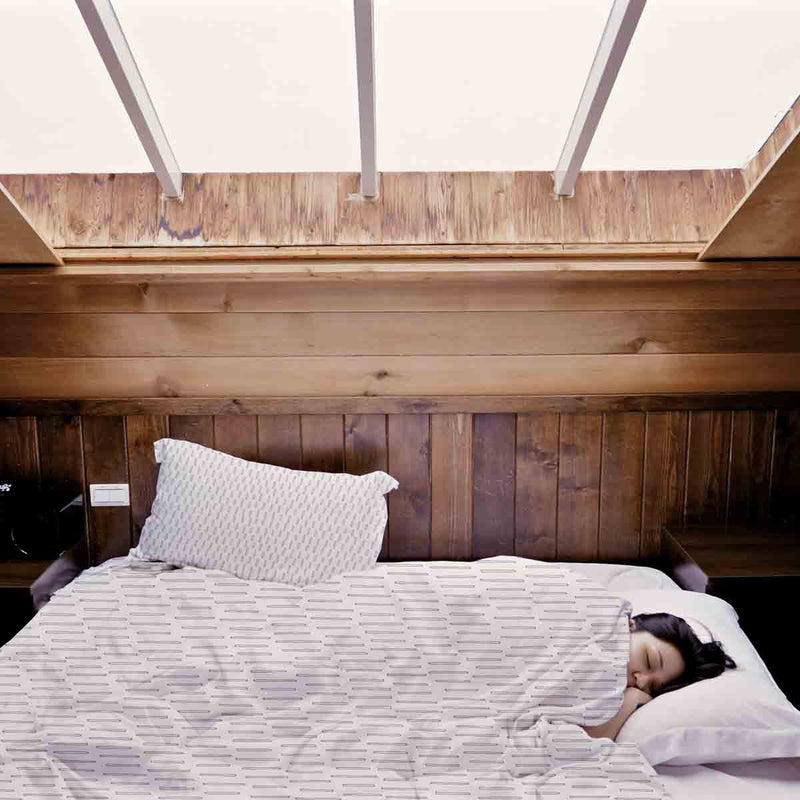 Set di biancheria da letto con coperte terapeutiche righe spesse bianche