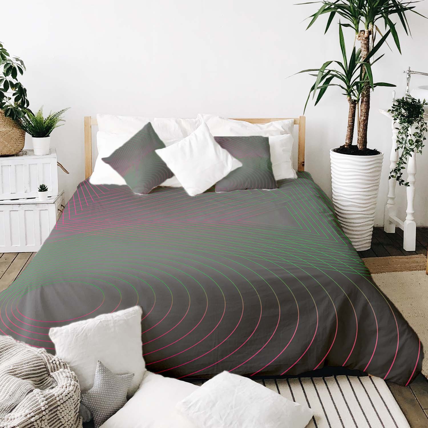 Set di biancheria da letto con coperta terapeutica, sfumature e forme