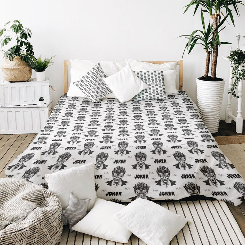 Set di biancheria da letto con coperta terapeutica Joker nero-bianco