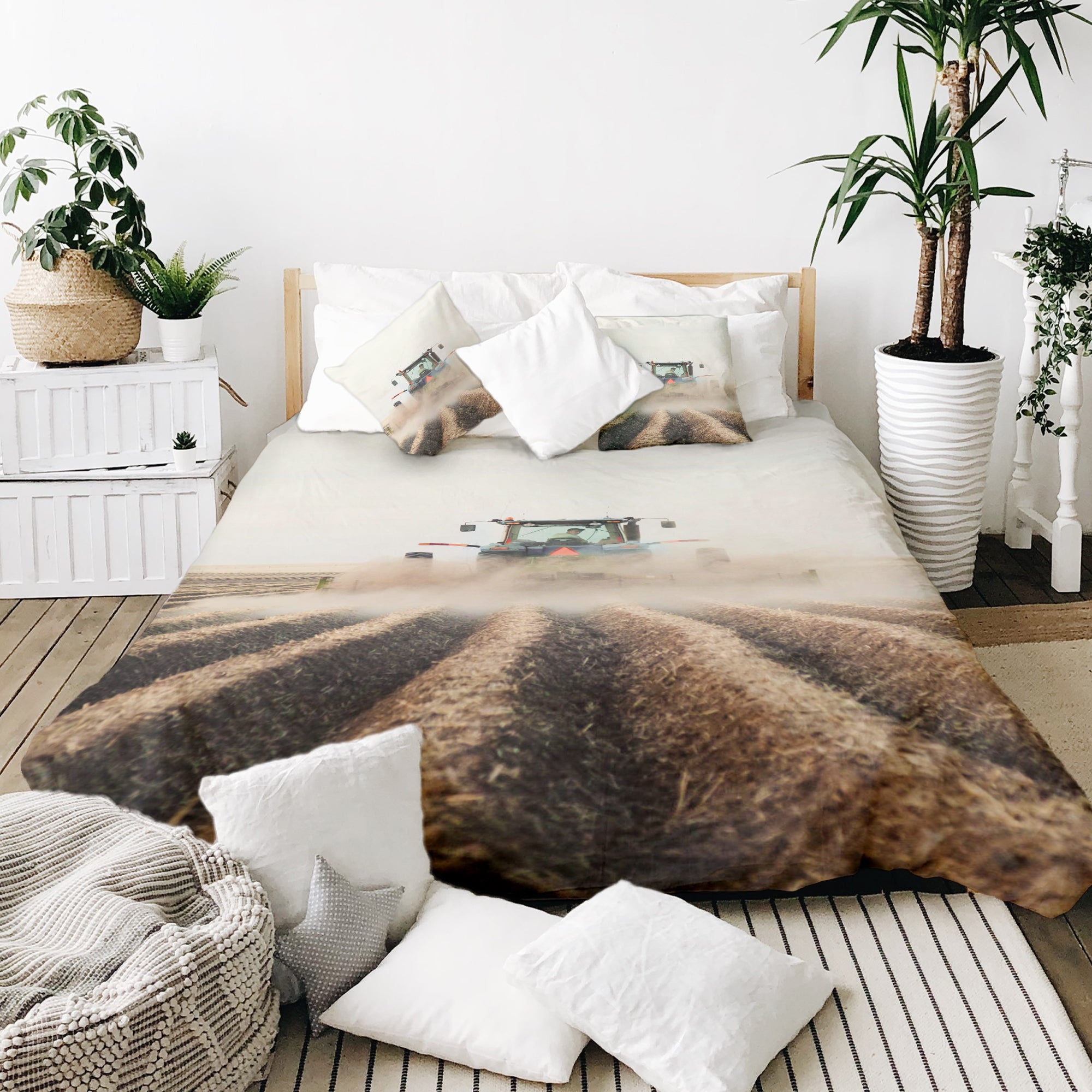 Set di biancheria da letto con coperta terapeutica Trattore in azione