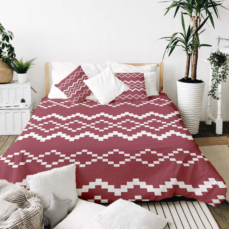 Set di biancheria da letto con coperta terapeutica e motivo natalizio rosso