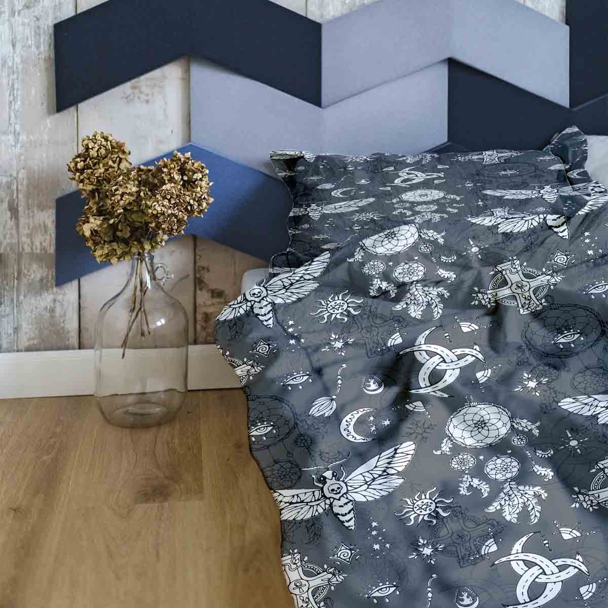 Coperta terapeutica originale - Rivestimento in cotone nero libellula spaventosa