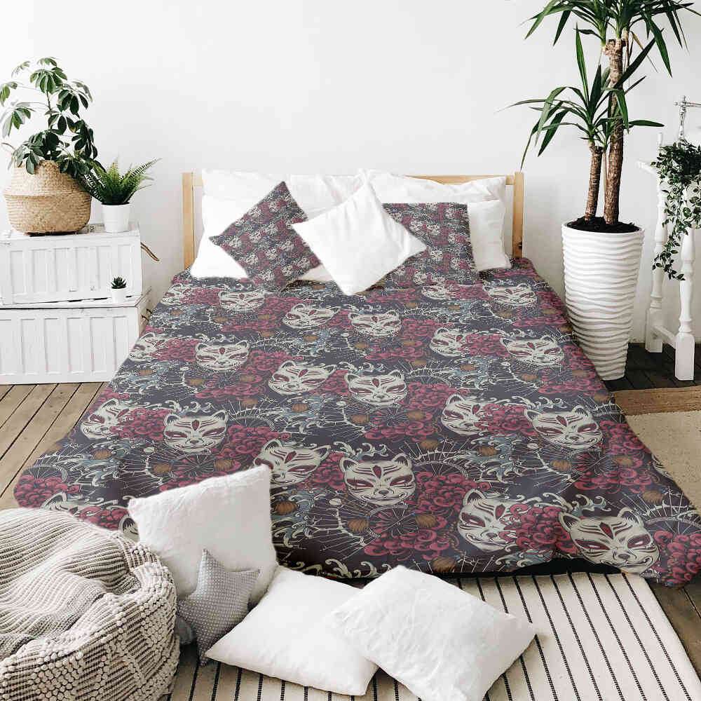 Set di biancheria da letto con coperta terapeutica Gatto spaventoso