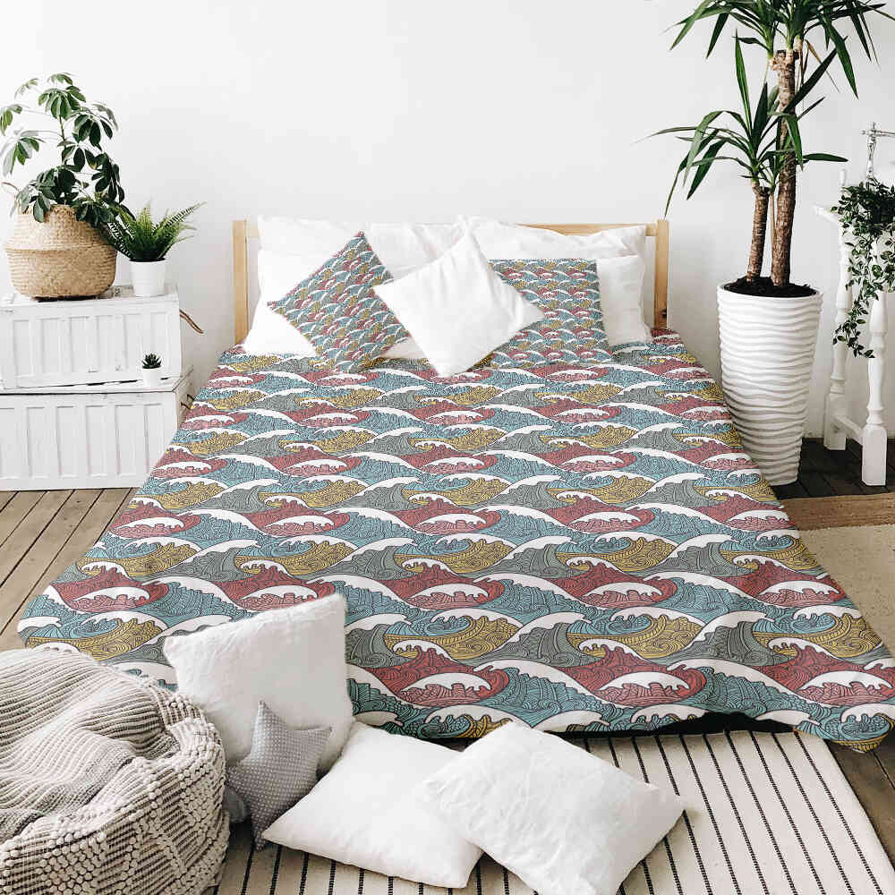 Coperta terapeutica originale - Rivestimento in cotone con frangionde colorati