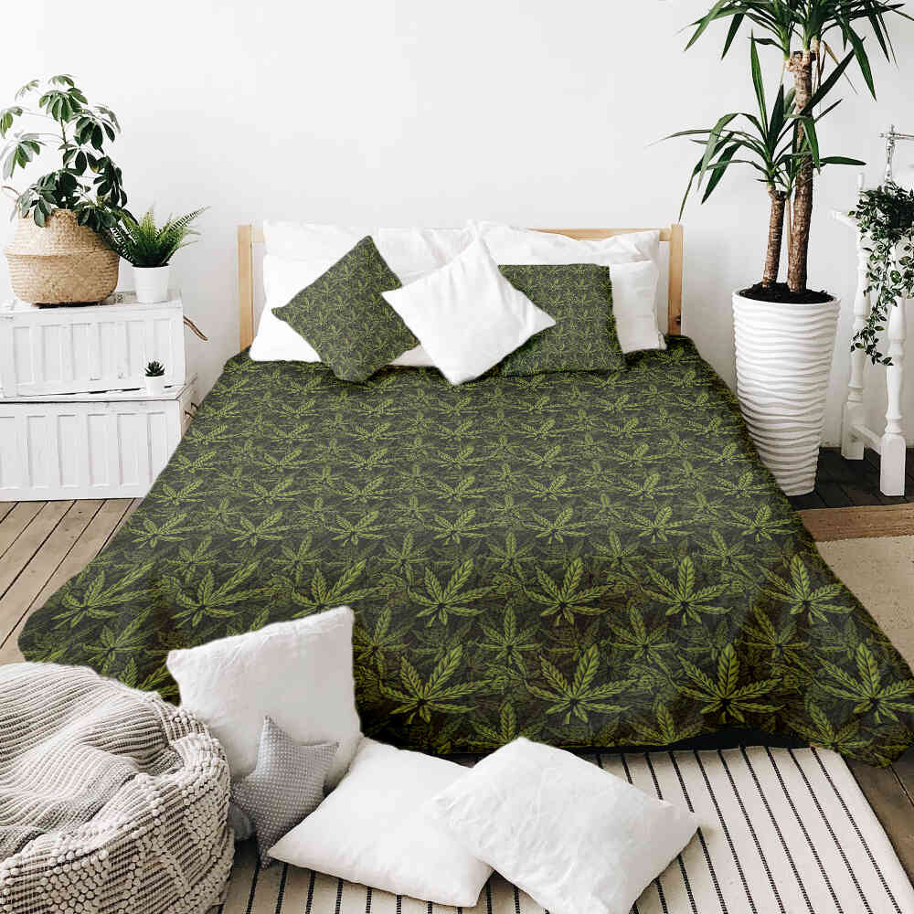 Coperta terapeutica originale - Rivestimento in cotone con foglia di canapa