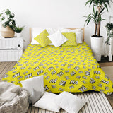 Set di biancheria da letto con coperta terapeutica gialla Ha Ha