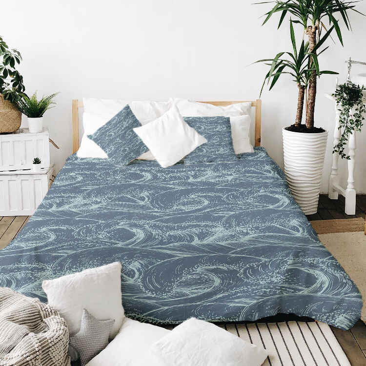 Set di biancheria da letto con coperte terapeutiche Onde nel mare