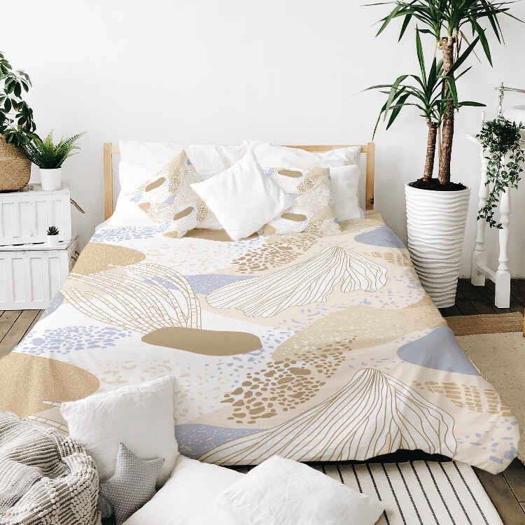 Set di biancheria da letto con coperta terapeutica anemone di mare oro