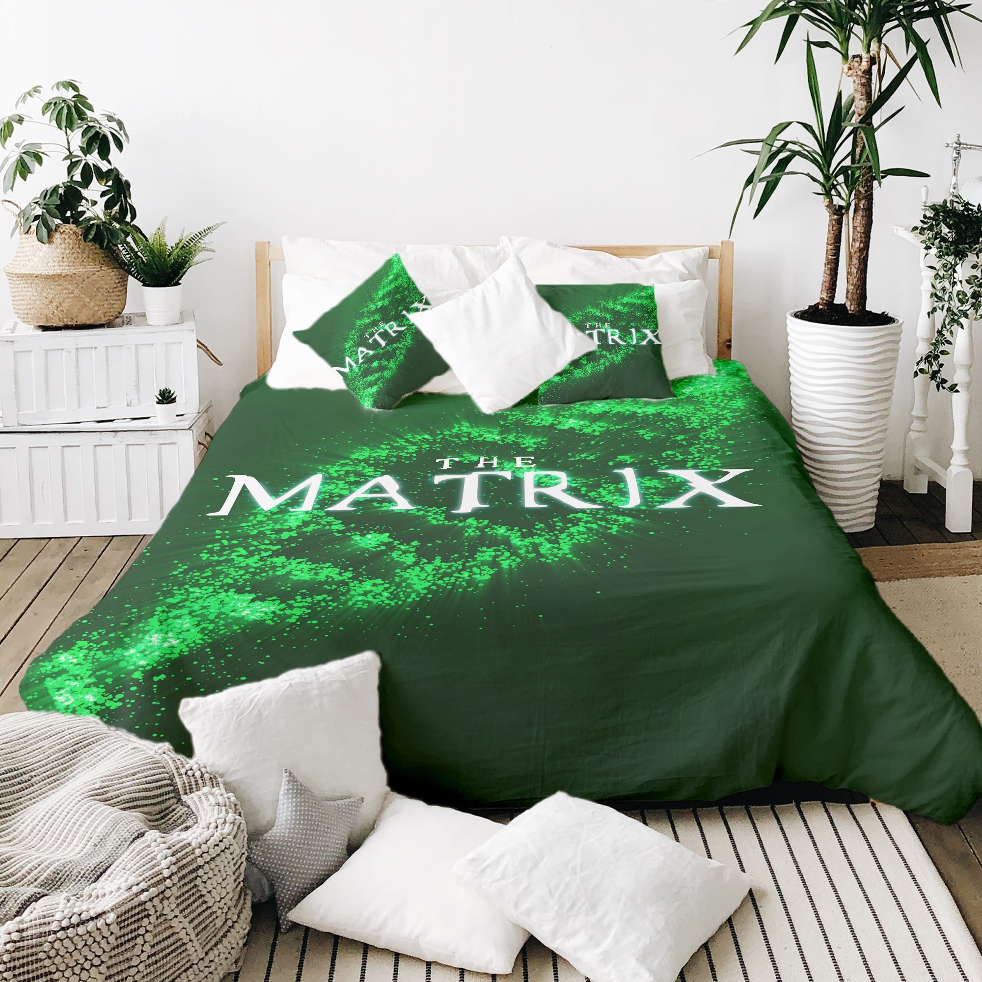 Set di biancheria da letto con coperta terapeutica verde Matrix DNA